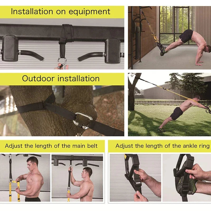 Power Suspension Trainer: Pro Fitness & Yoga Wall Mount