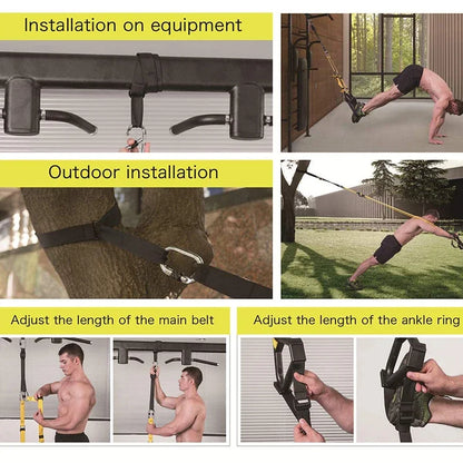 Power Suspension Trainer: Pro Fitness & Yoga Wall Mount